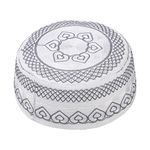 Faxianther Men's Embroidered Kufi Muslim Prayer Hat Islam Religious Skull Cap Breathable Cotton Arabic Messianic Praying Beanie Headwear Summer Sun Hat Ramadan Eid Gift