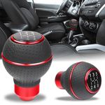 CARIZO Gear Shift Knob (Design - MOMO Silicone, Red) Universal Gear Lever Shifter knob with 3 Adapters Compatible with Renault Duster (Type-I) 2012-2017