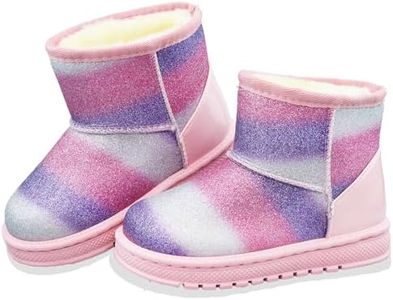 Tounsol Girls Winter Boots Glitter Warm Cozy Non-Slip Outdoor Snow Boots colorful Size 8