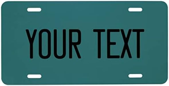 ExcelMark Custom License Plate for Front of Car – Personalized Car Tags – 6" x 12" Universal Fit (Teal)