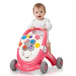 Baybee Oleo Baby Walker for Kids, Baby Push Walker with Music, LED Light, Rotating Gears & Grip Handle | Activity Kids Walker for Baby Toddlers | Baby Walkers for 0 to 2 Years Boy Girl (Pink)