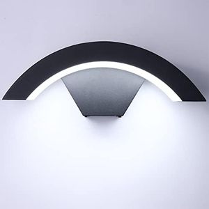 ZIKEY 12W Lampara de pared LED, Curvada Forma Creativa Luz de Pared, Blanco Frío 6000K, Impermeable IP65 Apliques de Pared para interior/exterior, Restaurante Escaleras Balcón Hotel