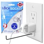 LOCK SOCKET Charger Lock: Simplest Way to Secure Your Charger & Cord with Our Anti-Theft Tug-Proof Lock System Compatible with iPhone Chargers Reliable Safety Device to Prevent Unplugging - 4 Pack