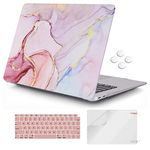 iCasso for MacBook Air 13 inch Case 2020 2019 2018 Release A2337 M1/A2179/A1932, Plastic Hard Shell Case and Keyboard Cover for MacBook Air 13'' with Touch ID Retina Display - Watercolor Marble