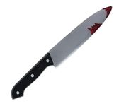 30cm Fake Bloody Kitchen Knife with Black Handle Halloween Slasher Bloody Knife Fancy Dress Weapon Accessory Prop