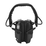 FTVOGUE Electronic Shooting Ear Defender, Noise Reduction Safety Earmuffs, Head Earmuff Ear Protectors Adjustable Ear Muffs, Professional Safety Ear Muffs By Decibel Defense (Black)