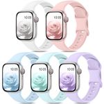 DigiHero 5 Pack Straps Compatible with Apple Watch Strap 38mm 40mm 41mm 42mm 44mm 45mm 49mm,Soft Silicone Strap Replacement Wristbands Compatible with iWatch Series 10 9 8 7 6 5 4 SE Ultra Women Men.D