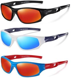 DYLB 3 Pack Flexible Kids Polarized Sunglasses For Boys Girls With Strap, Sport Sunglasses for Children Age 3-10.