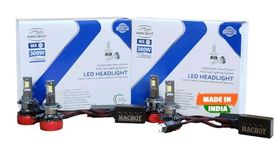 MACBOT H7 Type LED Headlight Bulb 300 Watt MX-H7 Pair of 2, with 2-Year Replacement Warranty - Made in India for Cars (150 Watt Each Bulb) For Ciaz, Nexon, Punch, Scropio