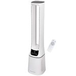Russell Hobbs Bladeless Quiet Tower Fan with Remote Control, 105cm Tall, 10 Speed Settings, 12 Hour Adjustable Timer, Oscillating Fan 22W, White, 2 Years Guarantee