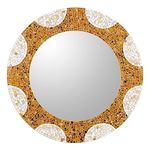 NOVICA Radiant Hills' Glass Mosaic Wall Mirror, Brown Or Gold Orange