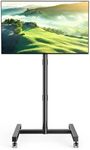 FORGING MOUNT Mobile TV Cart with Wheels for 23-60 Inch LCD LED OLED Flat Curved Screen TVs, Rolling TV Stand Height Adjustable Tilt Holds Up to 88lbs, Portable Floor Stand Max VESA 400x400mm