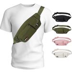 MAXTOP Large Bumbag Waist Crossbody Bags for Women Anti-Theft Fanny Pack Lightweight Belt Bag with Headphone Jack and 5-Zipper Pockets Adjustable Straps for Travel Dog Waliking Sports Running