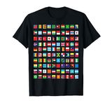 International World Flags T-shirt Flags World Map T-Shirt