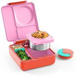 OmieBox Bento Box for Kids - Insulated Lunch Box with Leak Proof Thermos Food Jar - 3 Compartments, Two Temperature Zones (Single) (Packaging May Vary)