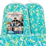 Welacer 10lbs Shredded Memory Foam Filling, Bean Bag Filler Refill, Soft Foam Stuffing for Pillows, Cushions, Stuffed Animals, Arts Crafts & DIY Projects, Multi-Color