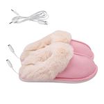 SUFUBAI Unisex Heated Slippers for Women Men USB Heating Foot Warmer Shoes Constant Temperature 50 Degrees Winter Weather Warm Shoes for Winter Outdoor Work Walk(Pink)