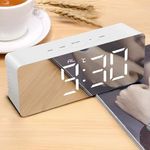 Digital Alarm Clock Table Clock for Students, Heavy Sleepers, Bedroom, Office, Corporate | Mini Alarm Clock with Loud Sound, Automatic Sensor, Date & Temperature (Multicolour)