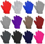 ONESING 12 Pairs Kids Gloves - Warm Knitted Winter Gloves Bulk for Girls Boys, Children Gloves Designed for Cold Weather Mixcolor Q