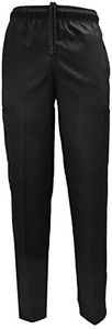Natural Uniforms Classic 6 Pocket Black Chef Pants with Multi-Pack Quantities Available (1, Large)