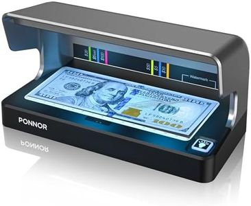 PONNOR AL-12 Counterfeit Bill Detector Money Checker Machine with Dual UV LED Light for Credit Card & ID Detection, Suitable for All Currencies with Auto ON/Off Rechargeable Battery Large FullBacklit