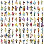 P150W 100pcs 1:150 Painted Figures N Scale Standing People Assorted Poses Model Trains