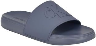 Calvin Klein Men's Wiston Slide Sandal, Medium Grey Logo 031, 9