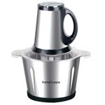 InstaCuppa Electric Chopper for Kitchen Use with 3 Attachments, 2 Litre Stainless Steel Meat Mincer, 300W Vegetable Cutter Machine with Garlic Peeler and Egg Whisker, Carrot Grater for Busy Moms