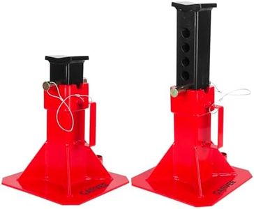 22 Ton Heavy Duty Pin Type Jack Stands with Lock Adjustable 11-18 Inch Automotive Support for Trucks Trailers Cars SUVs Professional Garage Home Use Red 1 Pair