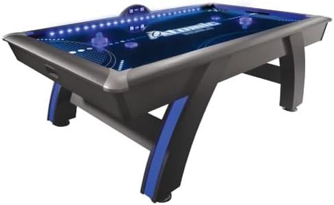 Atomic 90” Indiglo LED Light UP Arcade Air Powered Hockey Table - Includes Light Up Pucks and Pushers, Grey