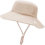 XIAOHAWANG Toddler Sun Hats UPF 50+ Baby Bucket Hat for Boys and Girls Kids Summer Beach Cap Adjustable(A-Beige,2-6 Years)