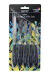 BRUSTRO Artists Palette Painting Knives | Set of 5 | Wooden Handle, Stainless Steel Blade, Ergonomically Designed | Ideal for Gesso, Acrylic Paint, Modeling Paste, Texture Gels, Creative Artworks