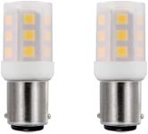 Cheopha 1142 Bulbs 1076 1176 LED Bulbs BA15D Double Contact Replacement Lamps for 10-40V Interior RV Camper Trailer Lighting Boat Yard Light Tail Bulbs Warm White 2-Pack