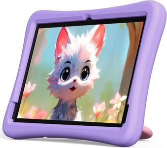 plimpton 2024 Upgraded Android 14 Kids Tablet, 10 Inch Tablet for Kids with Case Included, Octa-Core, Kids Space, Parental Control, 4GB+64GB, WiFi, BT5.3, YouTube, Great Gift for Toddler(Purple)