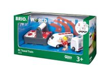 BRIO World Remote Control Travel Train Toy for Kids Age 3 Years Up - Wooden Railway Set Add On Accessories