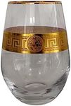 The House of Florence Medusa Style Cressida Gold High Ball Glasses 4 Pieces Set, 555 ml Capacity