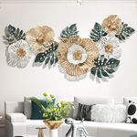 Gallery Impression Metal Gingko Leaf Wall Art Multicolour Wall Hanging Wall Scluptures For Living Room, Bedroom For Home Decoration"Size:46X26 Inches".