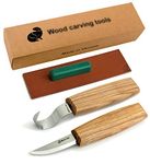 BeaverCraft S01 Wood Spoon Carving Knives Set Spoon Making Tools Kit Whittling Knife Hook Knife Right-handed Bowl Cup Kuksa for Beginners Woodworking Professional Wood Carving Kit