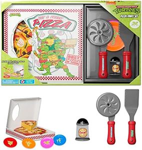 Lollipop Kids Pizza Toy Set, Pretend Kitchen Play Food, Slice & Serve Toy Pizza with Box, Pie Cutter & Fake Condiments