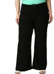 HIGH Star Women Plus Size Black Wide Leg Stretchable Jeans