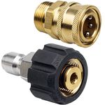 DERASL Pressure Washer Quick Connect Coupler 5000 PSI for M22 14mm Quick Connect, 3/8" Pressure Washer Hose Adapter for Pressure Washer Hose, Pressure Washer Quick Connect Set