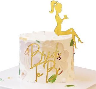 YXCute Bride To Be Cake Topper Wedding Gold Acrylic High Heels Lady Girl Cake Topper for Bridal Engaged Wedding Party Dessert Baking Cake Decorations 2pcs/set