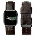 Handmade Crocodile Alligator Belly Stingray Watch Band Compatible with Apple Watch Iwatch Smartwatch 42mm 44mm 45mm Vintage Leather Replacement Strap Series 7 6 5 4 3 2 1 Sport Vietnam AW-03-DE-LL