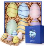 Body & Earth Bath Bomb Kit, 6 Piece Egg Fizzy Spa Kit Perfect for Moisturizing Skin, Bath Fizzies Surprise Eggs, Green Tea, Coconut, Ocean, Lavender, Vanilla and Cherry Blossom, Kids Bath Bombs, Bath Bomb for Women Birthday, Mothers Day Gift Set