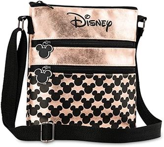 Disney Borsa a tracolla da donna e adolescente, Topolino e Minnie Mouse da donna, piccola borsa a tracolla da donna, oro rosa
