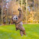 Garden Mile Eye-Catching Garden Ornaments Swinging Sloth Hanging Garden Statue with Strong Rope - Waterproof and Weatherproof Resin Garden Figurines for Indoor and Outdoor Yard Art Patio Lawn Decor