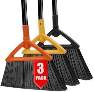 Heavy Duty Angle Broom,Upgraded Commercial Broom for Sweeping Outdoor and Indoor,Perfect Broom for House,Garage,Restaurant,Kitchen,Yard