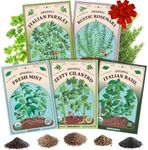 Seedboy Organic 5 Herb Variety Pack: Basil, Mint, Rosemary, Parsley, Cilantro Seeds for Indoor Gardening or Planting Outdoors, Non-GMO and USDA Certified Herb Seed Packets (5 Herb Variety Pack)