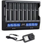 21700 Charger 8 Slots, XTAR New VC8 Plus Intelligent LCD 18650 Fast Battery Charger,Universal Charger for 1.2V Ni-MH AA AAA 3.6V 3.7V Li-ion 14500 18700 26650