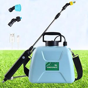 DOUBFIVSY 5L Spruzzatore Elettrico per Piante, Spruzzatore a Zaino Elettrico a Pressione Nebulizzatore Automatico con 3 Beccuccio Regolabile, Pompa Spruzzino Giardino USB per Casa(5L Spruzzatore)